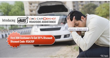 India Desire : Get Flat 35% Off On Road-Side  Assistance For First 300 Customers From Cardekho